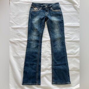 GRACE IN LA , EMBELLISHED Y2K BOOTCUT JEANS, WOMENS 29, WESTERN, BOHO, FESTIVAL